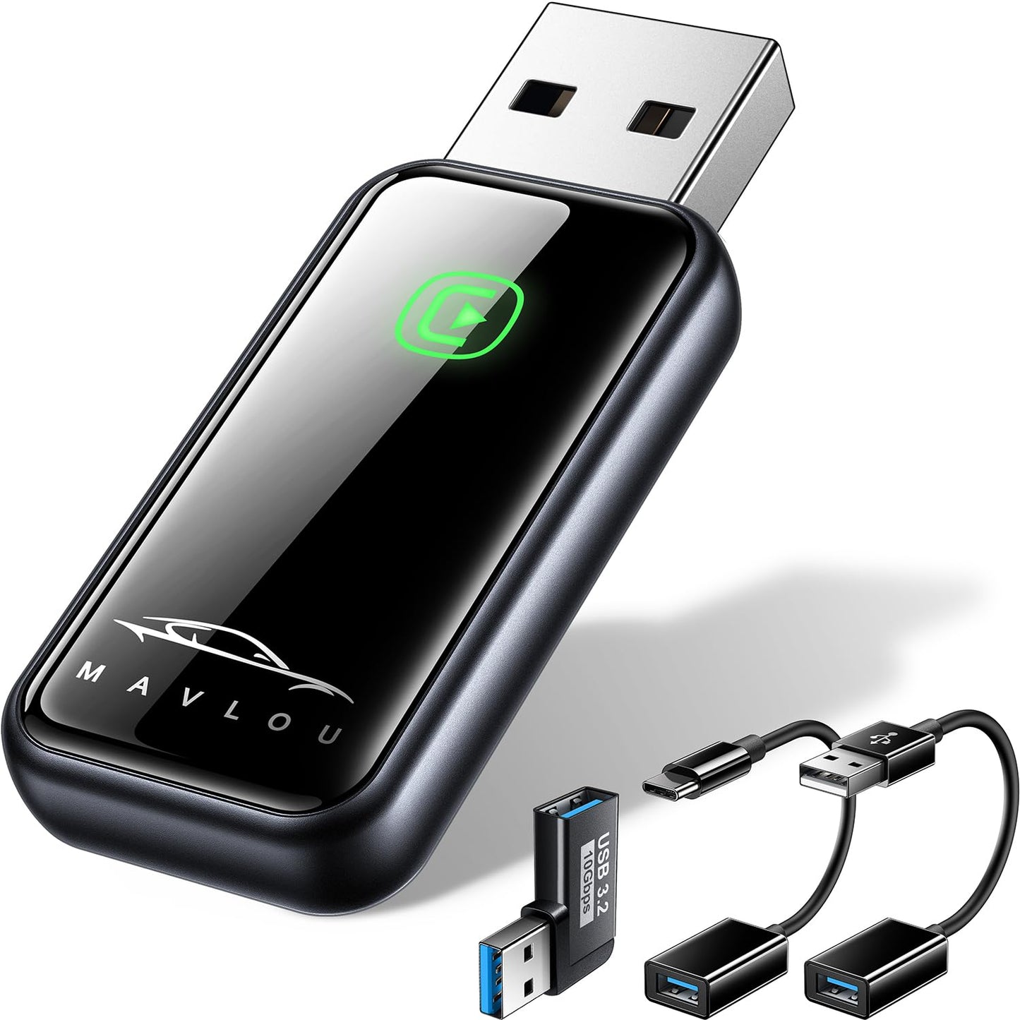 Mavlou Carplay Wireless Adapter for iPhone, Latest Upgrade Carplay Dongle, Stable Fast Convert Wired to Wireless CarPlay, Plug & Play OTA Upgrade