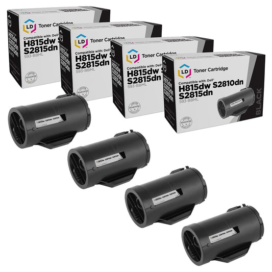 LD Products Compatible Toner Cartridge Replacement for Dell 593-BBML F9G3N (Black, 4-Pack) Compatible with Dell Smart Printer Models: S2810dn, H815dw