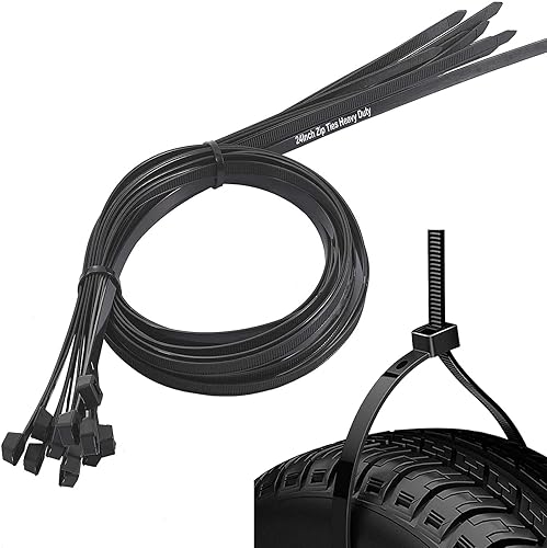 Long Zip Ties Heavy Duty 24 inch, Large Zip Ties with 175 lbs Tensile Strength, Big Cable Ties, Black, 45 Pack, by AGAOTIAN