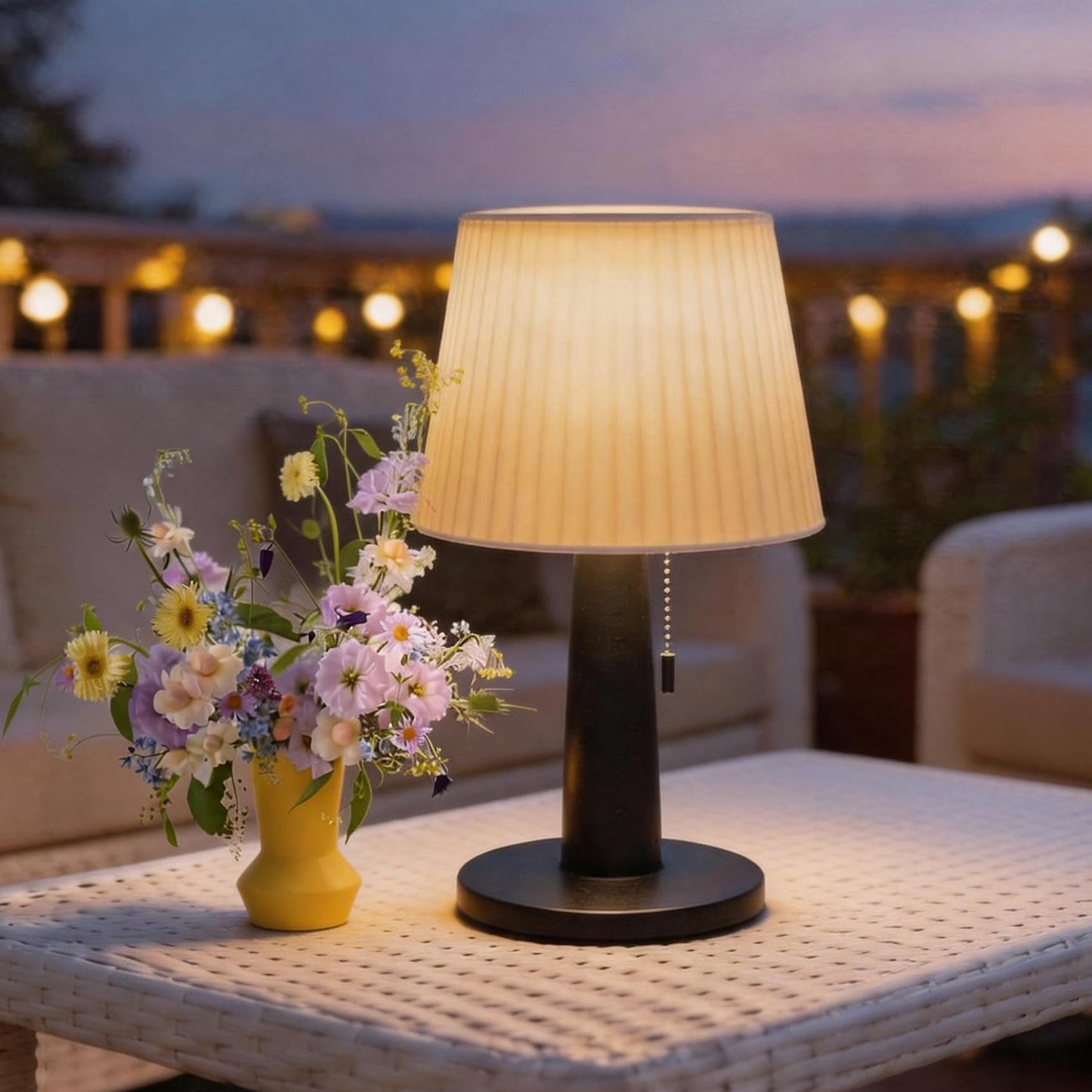 Beautyard Solar Table Lamps Outdoor Indoor - Mothers Gifts 3 Lighting Modes, 4000mAh Eye-Caring LED Waterproof Cordless Solar Desk Lamp with Pull