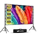 Projector Screen with Stand, Wootfairy 150 inch Portable and Foldable Projection Screen 4K HD 16:9 Rear Front Wrinkle-Free Movie Screen with Carry Bag