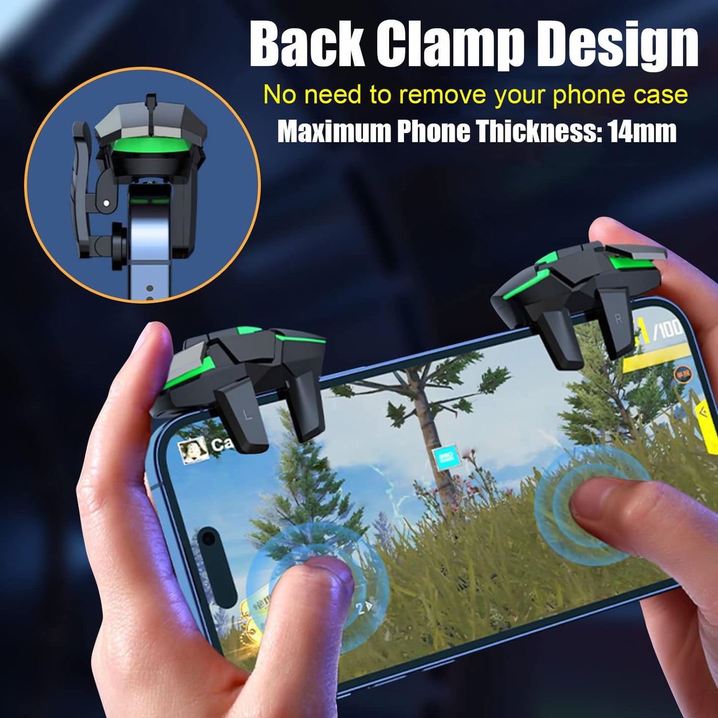 Mikirini 13 in 1 Mobile Phone Gaming Triggers Combo Kits for iPhones/Android Phones, Mobile Phone Game Controller for PUBG Mobile/Call of Duty/Apex