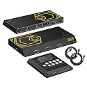 4K@60Hz HDMI KVM Switch USB 3.0 2 Monitors 2 Computers EDID Emulators,Dual Monitor KVM Switch for 2PC Share 2 Displays and 4 USB 3.0 Ports SPDIF L/R