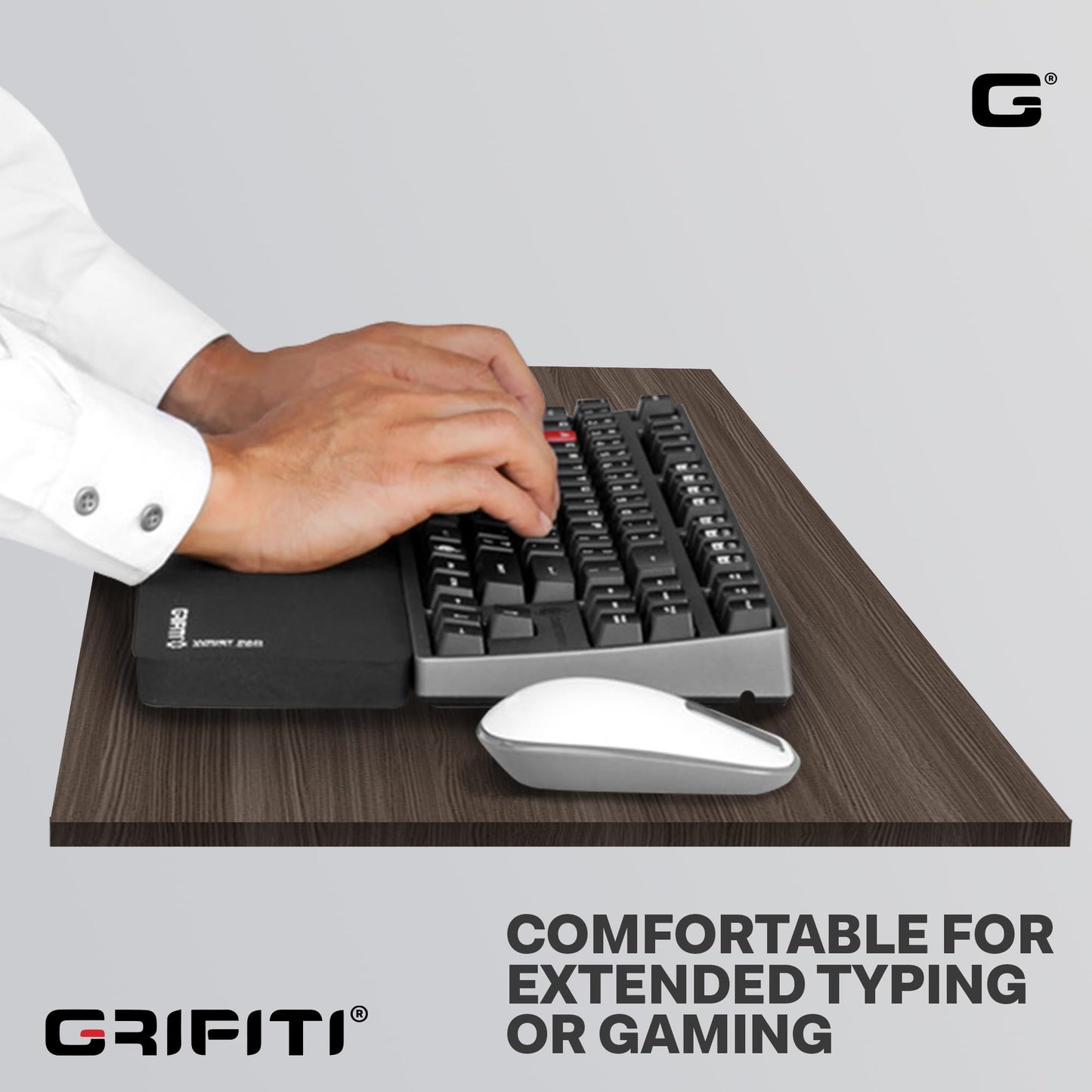 GRIFITI Fat Wrist Pad 14 X 4 X 0.75 Inch Computer Keyboard Rest Support for Tenkeyless Ergonomic Gaming Wrists Rests Pads - Desk Keyboards Resting