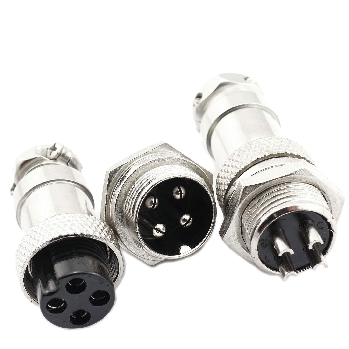 DGZZI GX12 Aviation Connector Plug 5 Pairs 4-Pin 12mm Metal Male Female Panel Connector Socket