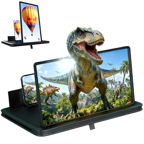 Screen Magnifier with Stand, Portable Foldable Anti Blue Light Phone Screen Amplifier, Mini Theater for Home Travel Entertainment, Compatible with All