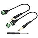 zdyCGTime 6.35mm Screw Terminal Block Connector Cable 6.35mm ?1/4 Inch? Stereo Audio Male to 2 Pin/Way Female Bolt Screw Shield terminals Pluggable