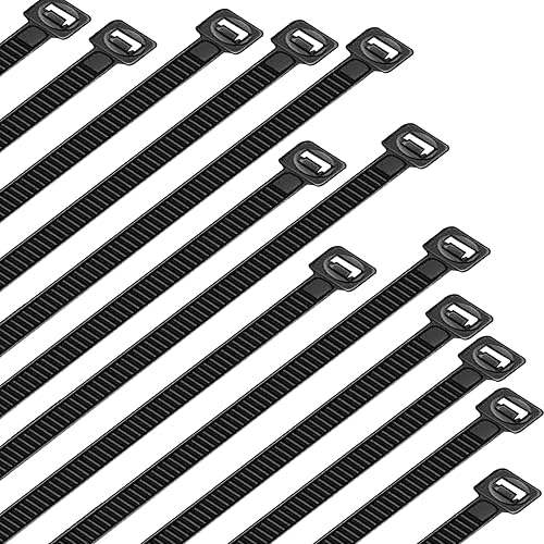 50Pcs Cable Zip Ties 300mm x 4.8mm / 12 x 0.19 Inch Self-Locking Nylon Tie,50LBS Tensile Strength,Wraps Cord Management,Plastic Heavy Wire Toes