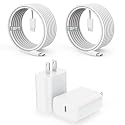 10FT iPhone 17/16 Charger Fast Charging,2Pack 20W USB-C Block Type C Chagrer Power Adapters 10Foot Long Super Charging Woven Cable for iPhone