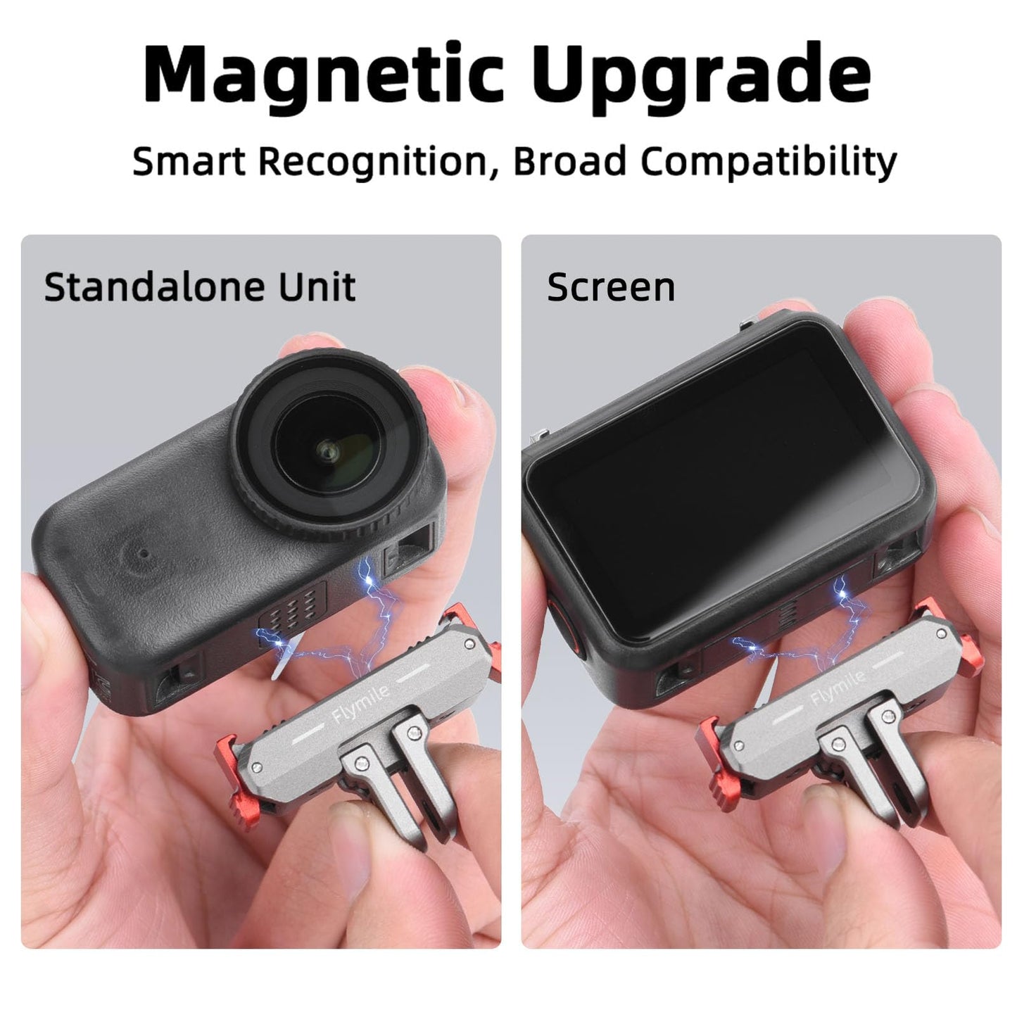 BRDRC Quick Release Mount for DJI Nano/Action 6, Aluminum Alloy Magnetic Expansion Adapter with Go Pro & 1/4 Inch Screw Adapter for DJI Osmo