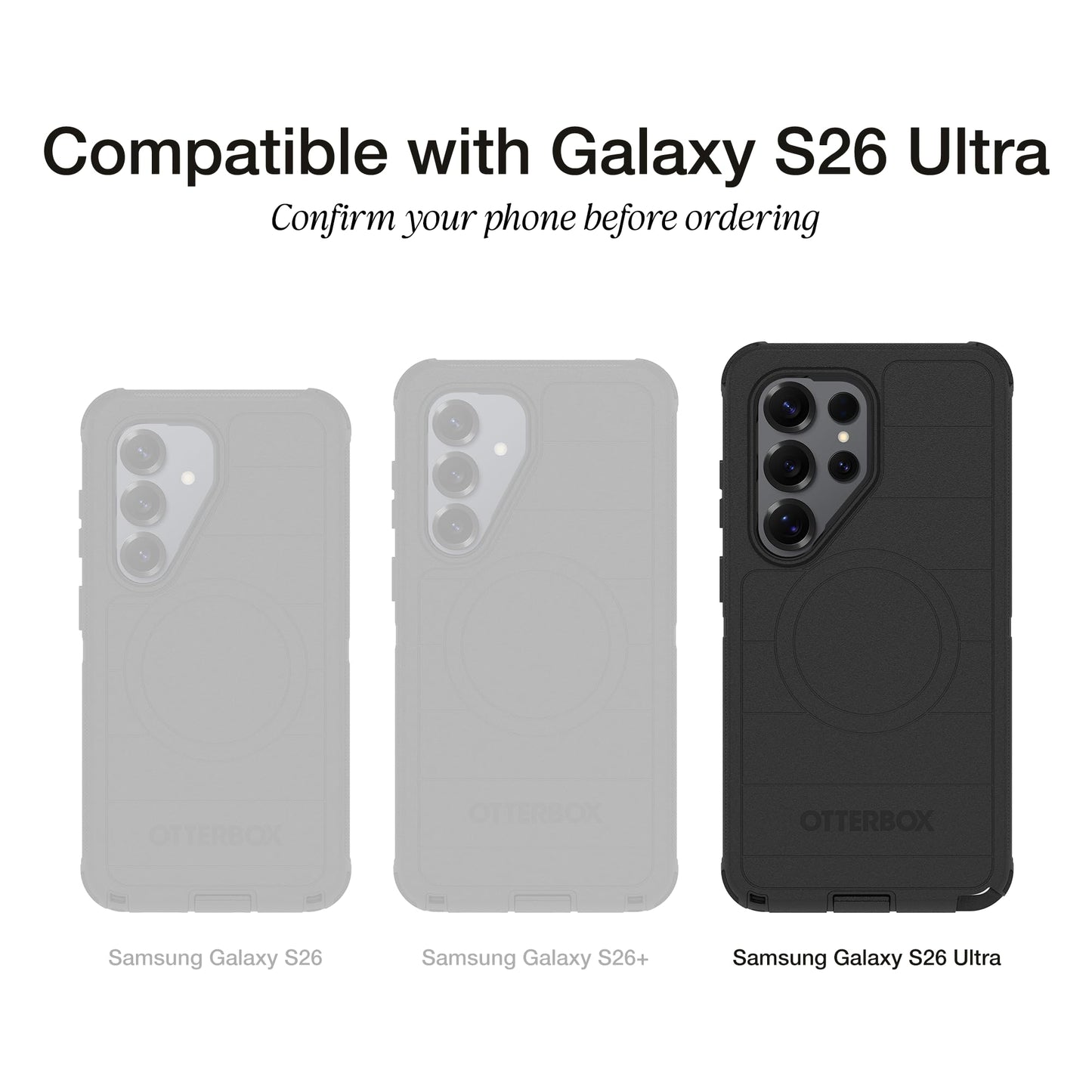 OtterBox Samsung Galaxy S26 Ultra Symmetry Series Case - Stardust 4.0, Clear, Thin, Glitter Samsung Phone Case, Built-in Fast Charge Magnets & Raised
