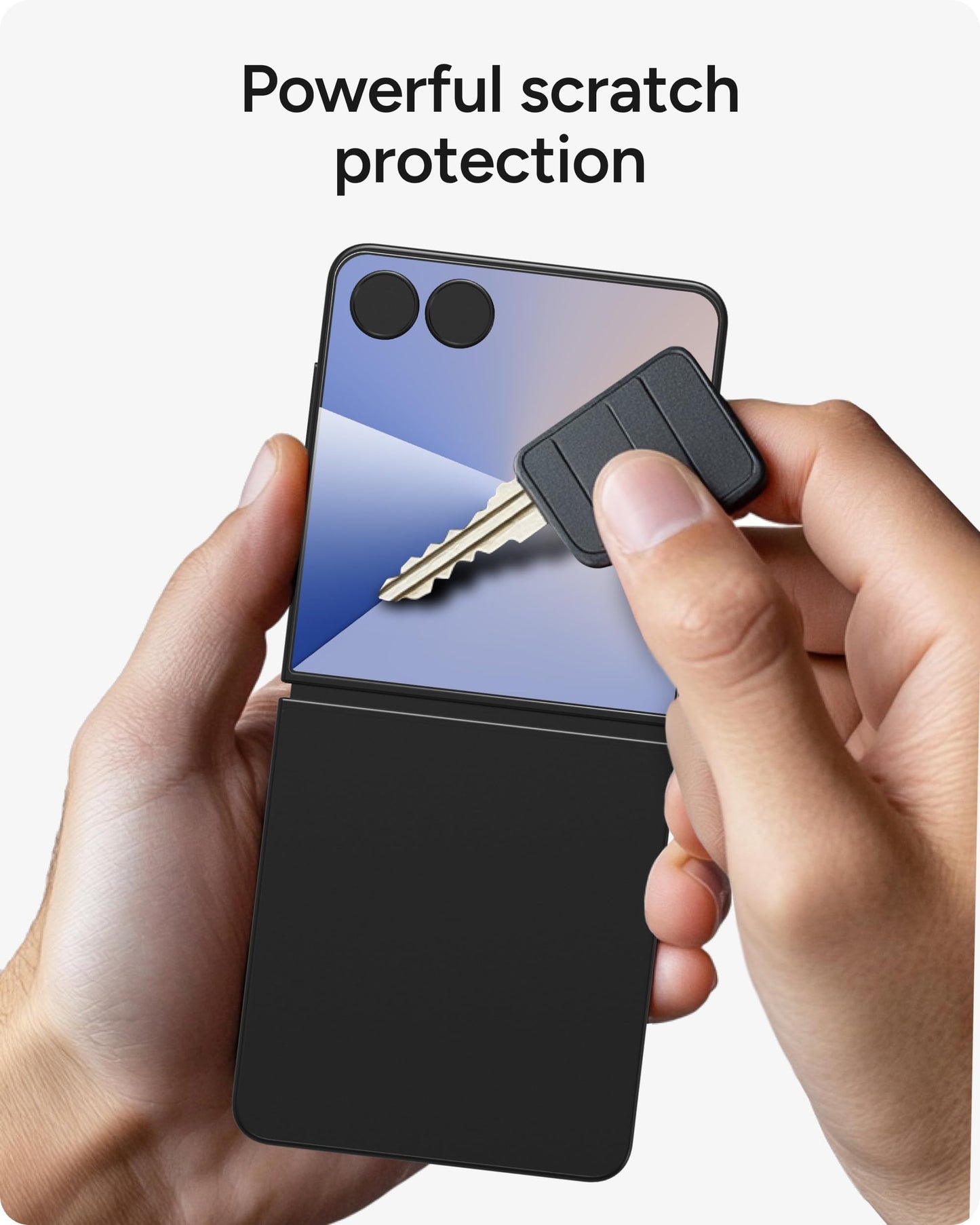 ZAGG Glass+ Samsung Galaxy Z Flip7 Screen Protector (Front Screen Only) - 3x Stronger, Scratch-Resistant, Smudge-Resistant, Fingerprint Scanner