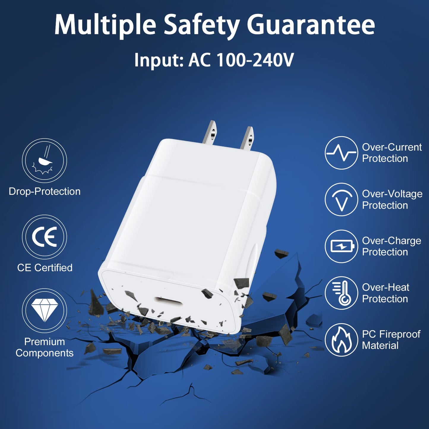 Turbo Charger Type C 25W Fast Cube for Samsung Galaxy A17 A16 5G A35 A15 A26 A36 A56 A55 S25 S24 Ultra A25 S23 FE S22 A23,Google Pixel 9 Pro XL 8 7a