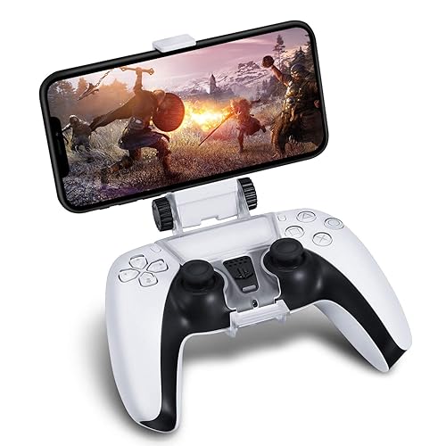TNP PS5 Controller Phone Mount - Universal Phone Controller Mount for DualSense Controller - Adjustable Viewing Angle Mobile Gaming Clip for PS Remote
