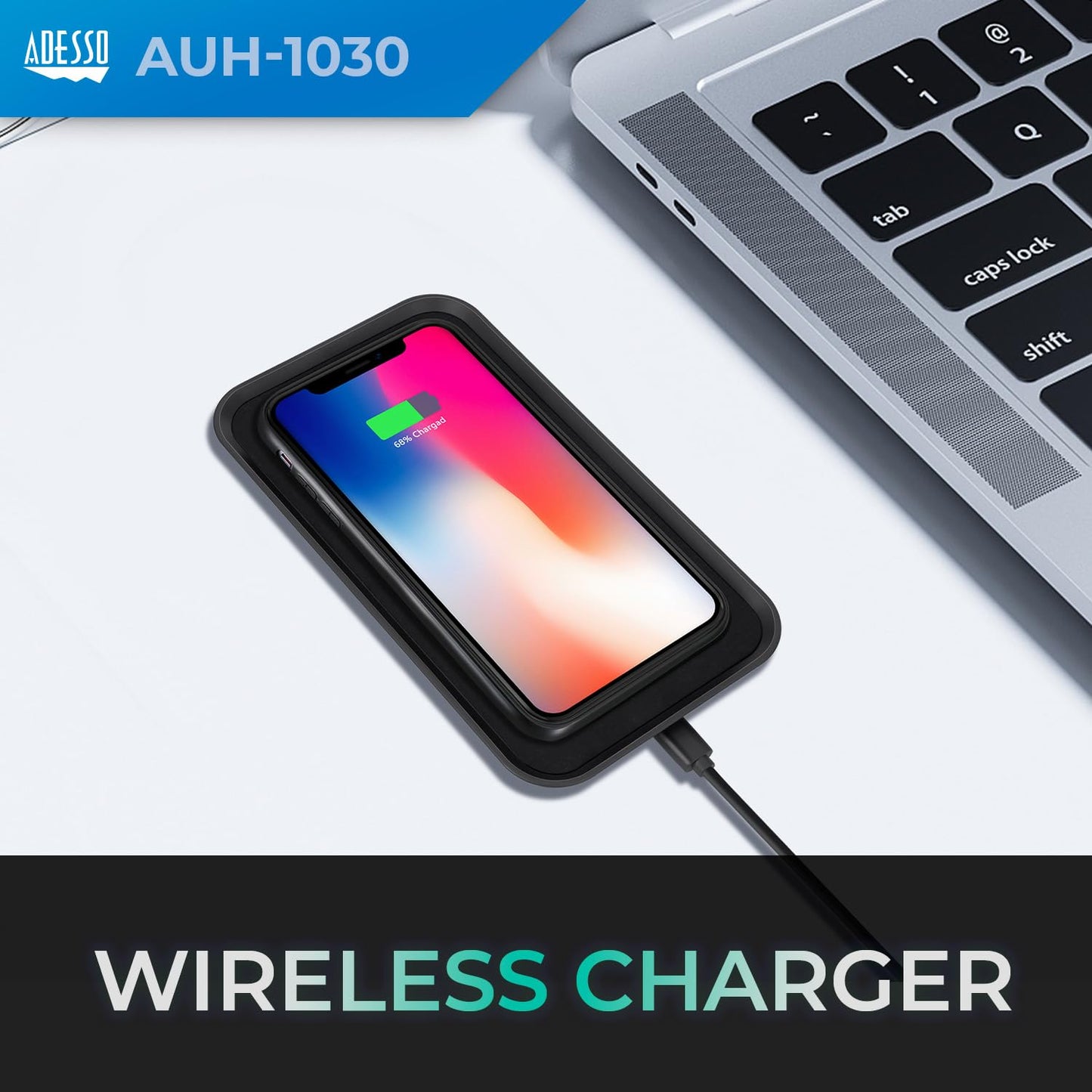 Adesso 10W Max Qi-Certified 3-Coil Wireless Charging Pad AUH-1030