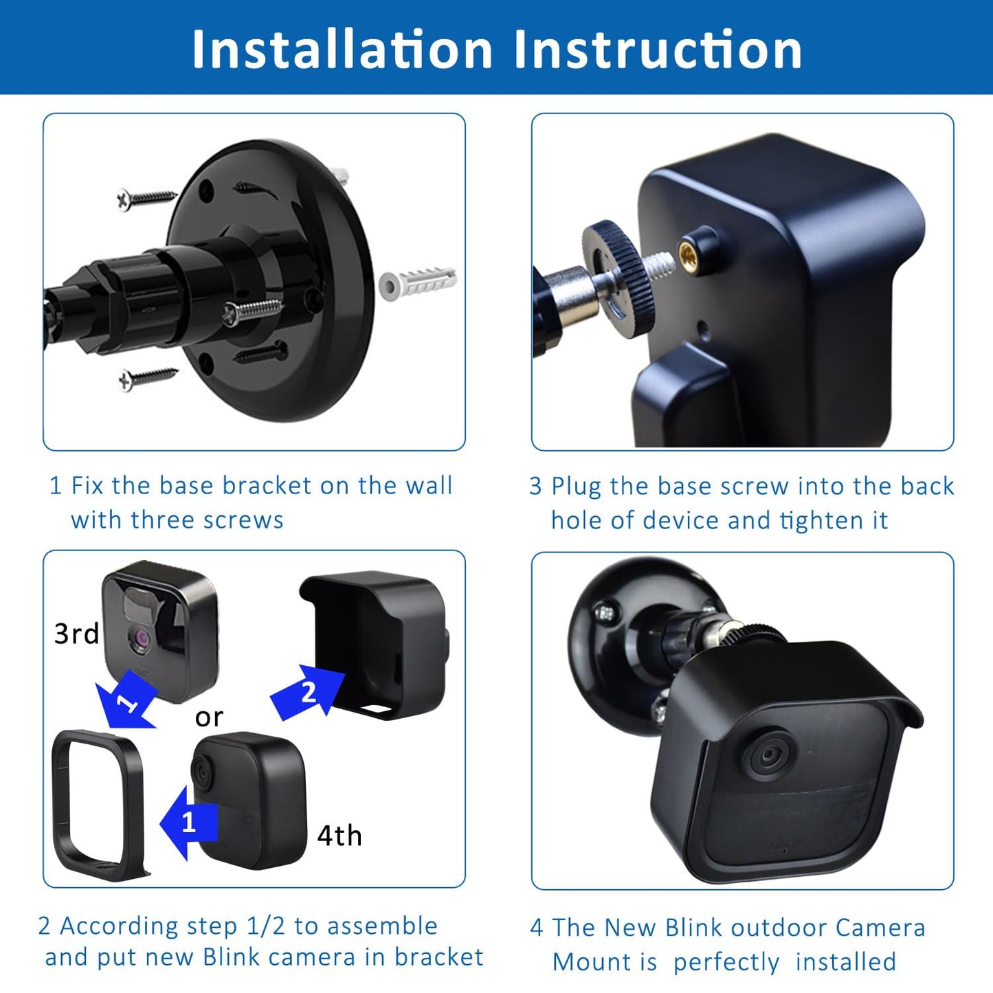5PACK Blink Outdoor Camera Mount Bracket with Sync Module Core/XR Outlet Mount for Blink Outdoor 4th/3rd Camera (Camera Not Include)