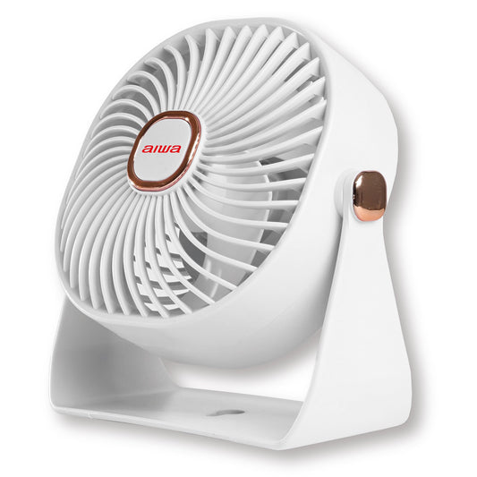 Aiwa Desk Fan, USB-C Rechargeable Mini 4” Desk Fan, Ultra-Powerful, 3 Speed, 270° Head Rotation, Personal Desktop Fan of Office Home & Car, 80 Minutes