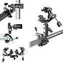 FIFIELD Double Super Clamp Camera Mount with Magic Arm, Desk Studio Light Holder, Ball Head Adapter for Photo Studio Light Stand, Photography