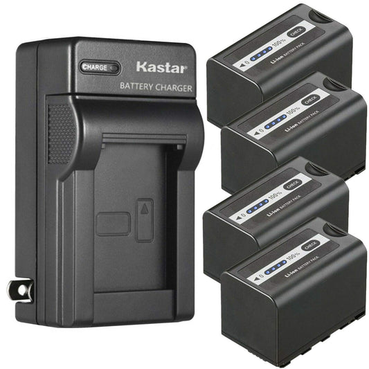 Kastar 4-Pack Battery and AC Wall Charger Replacement for Panasonic AG-VBR59 AG-VBR59G, AG-VBR89 AG-VBR89G, AG-VBR118 AG-VBR118G, VW-VBD29, VW-VBD58