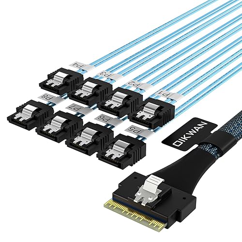 OIKWAN SlimSAS 8i SFF-8654 74P Host/RAID to 8*SATA 7P Target HD
