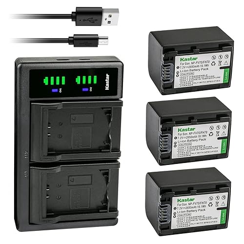 Kastar 3-Pack Battery and LTD2 USB Charger Replacement for Sony HDR-PJ650, HDR-PJ670, HDR-PJ710, HDR-PJ740, HDR-PJ760, HDR-PJ780, HDR-PJ790