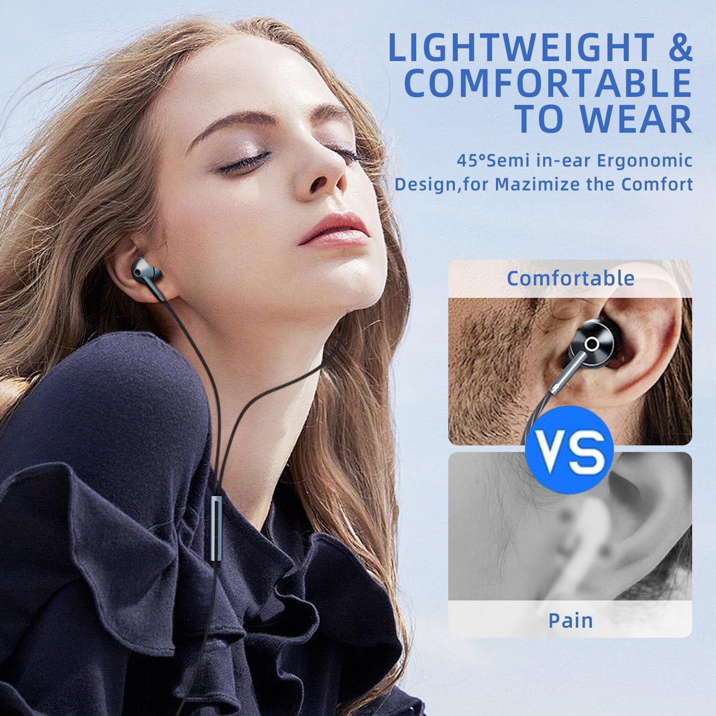 USB C Headphones for Samsung Galaxy S23 FE S22 S21 S20 A53 A54 Wired Earbuds in-Ear Type C Earphone with Microphone Volume Control Bass Stereo Noise…