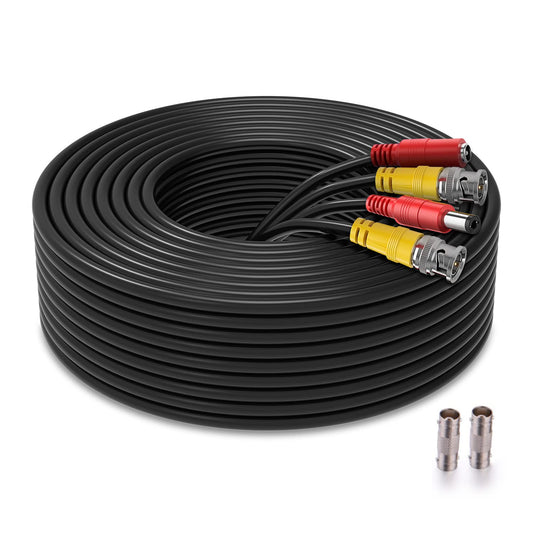 WILDHD 200ft Bnc Cable All-in-One Siamese Video and Power Security Camera Cable, Extension Wire Cord with 2 Female Connectors for All Max 5MP HD CCTV