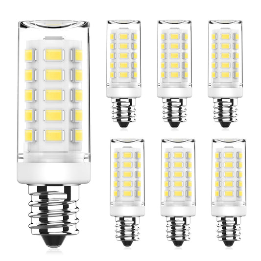 YUIIP Dimmable E12 LED Bulb 4W Equivalent 40W Halogen, 6000K Daylight White AC120V C7 E12 Candelabra Base Light Bulbs for Ceiling Fan Chandelier