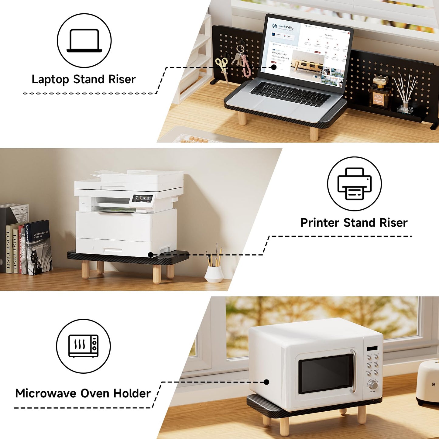 NestNeat Single Monitor Stand Riser, 16Inch Wood Desk Organizer with Monitor Stand & Storage Computer Monitor and Laptop Riser Multifunctional Laptop