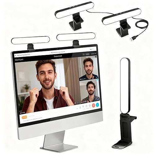 UBeesize Video Conference Lighting, LED Streaming Light for Video Calls, Webcam Light with Adjustable Monitor Mount, Zoom Lighting for Computer