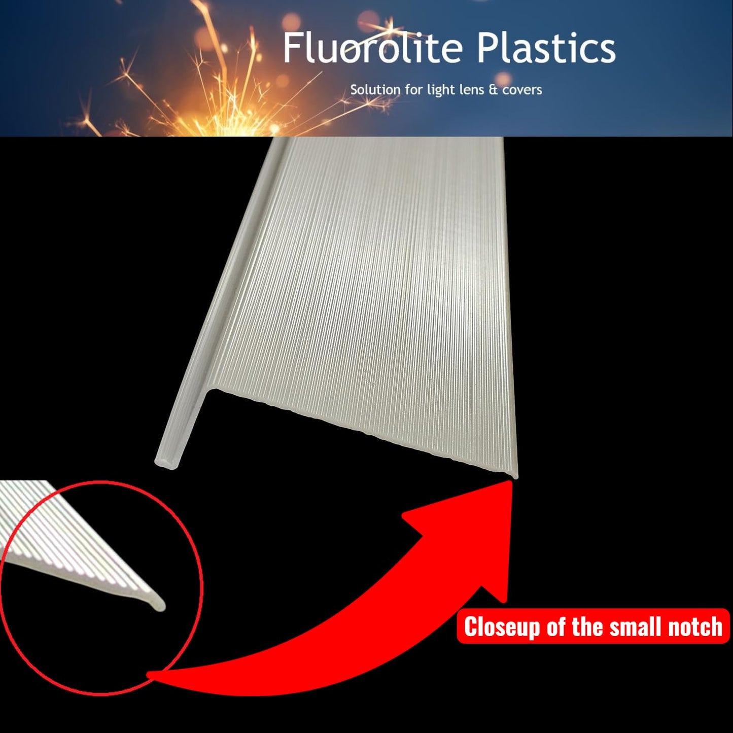 Fluorolite Under Cabinet Light Diffuser Replacement Lens Cover | White Ribbed Acrylic | Fits Fluorescent or LED Fixtures |Choose Style and Lenght |