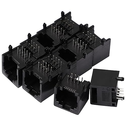 uxcell 10Pcs RJ45 8P8C PCB Jack Modular Mount Network Ethernet Connectors