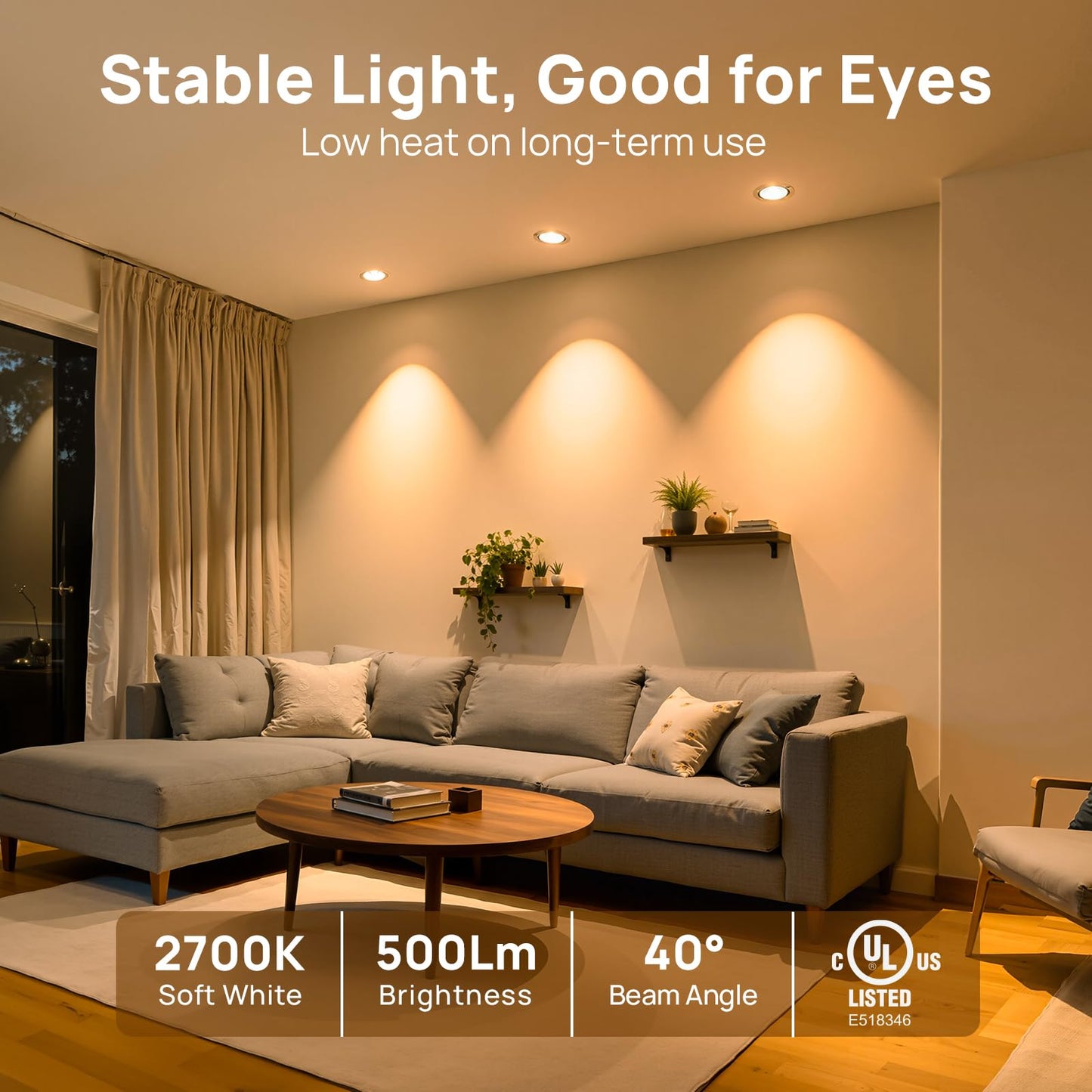 Consciot GU5.3 LED Bulb Dimmable, 5W (50W Equivalent), 2700K Soft White Light Bulb with 500lm 40° Beam Angle, 12V Low Voltage MR16 Bulb for Recessed