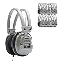 HamiltonBuhl SC‑7V SchoolMate Deluxe Stereo Headphones 50‑Pack - Over‑Ear Design, On‑Earcup Volume Control, Chew‑Resistant Dura‑Cord, Replaceable…