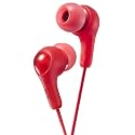 JVC Gumy in Ear Earbud Headphones, Powerful Sound, Comfortable and Secure Fit, Silicone Ear Pieces S/M/L - HAFX7R Red