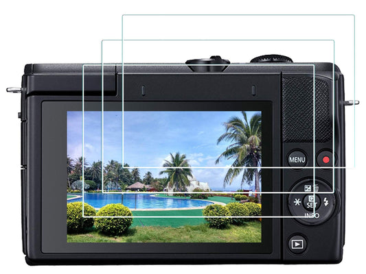 HUIPUXIANG Screen Protector for Canon EOS M200 DSLR Camera (for Accessories) with Hot Shoe Cover Tempered Glass Film 0.3mm High Definition 9H Hardness