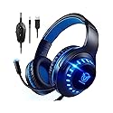 Pacrate Gaming Headset for PS5/PS4/Xbox One/Nintendo Switch/PC/Mac, PS5 Headset with Microphone Xbox Headset with LED Lights, Noise Cancelling PS4