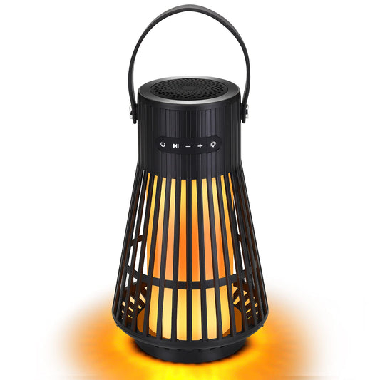 Outdoor Bluetooth Speaker with Flame Atmosphere, Led Waterproof Wireless Torch Speaker, Stereo Sound, Cool Gadgets for Camping, Yard, Party, Home
