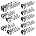 10Pack 10GBase-SR SFP+ Module, Multi-Mode LC Ethernet Transceiver, 10G 850nm MMF up to 400m, Compatible with Cisco SFP-10G-SR, Meraki, Ubiquiti