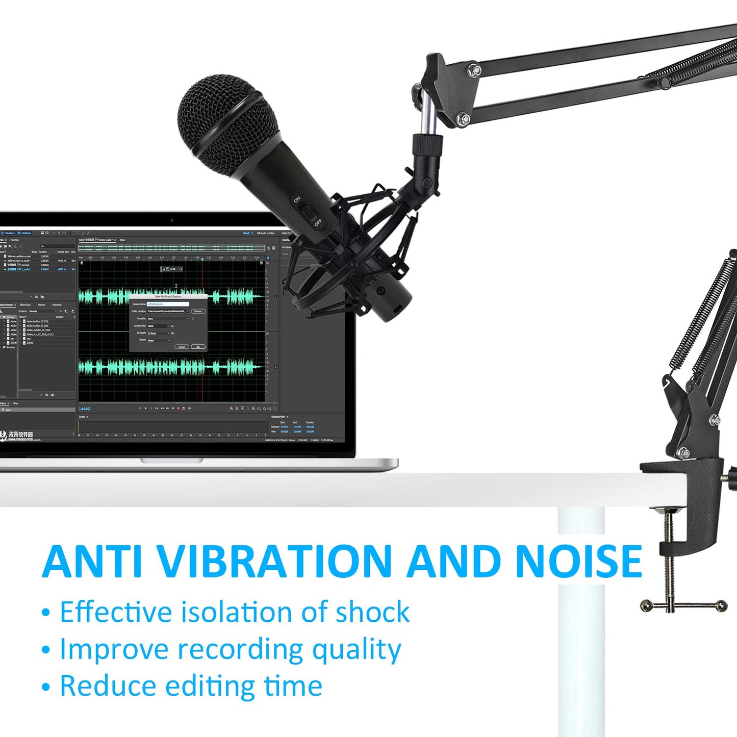 SUNMON Mic Shock Mount Holder for Diameter 28mm-31mm Dynamic Microphone to Reduces Vibration and Shock Noise, Suitable for AT2005-USB, XM1800S, E835