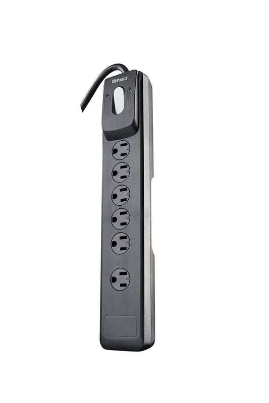Southwire Woods Surge Protector - 6 Outlets - 1440J Appliance Surge Protection - Safety Overload Feature - 4 Ft Cord - Black - UL Listed