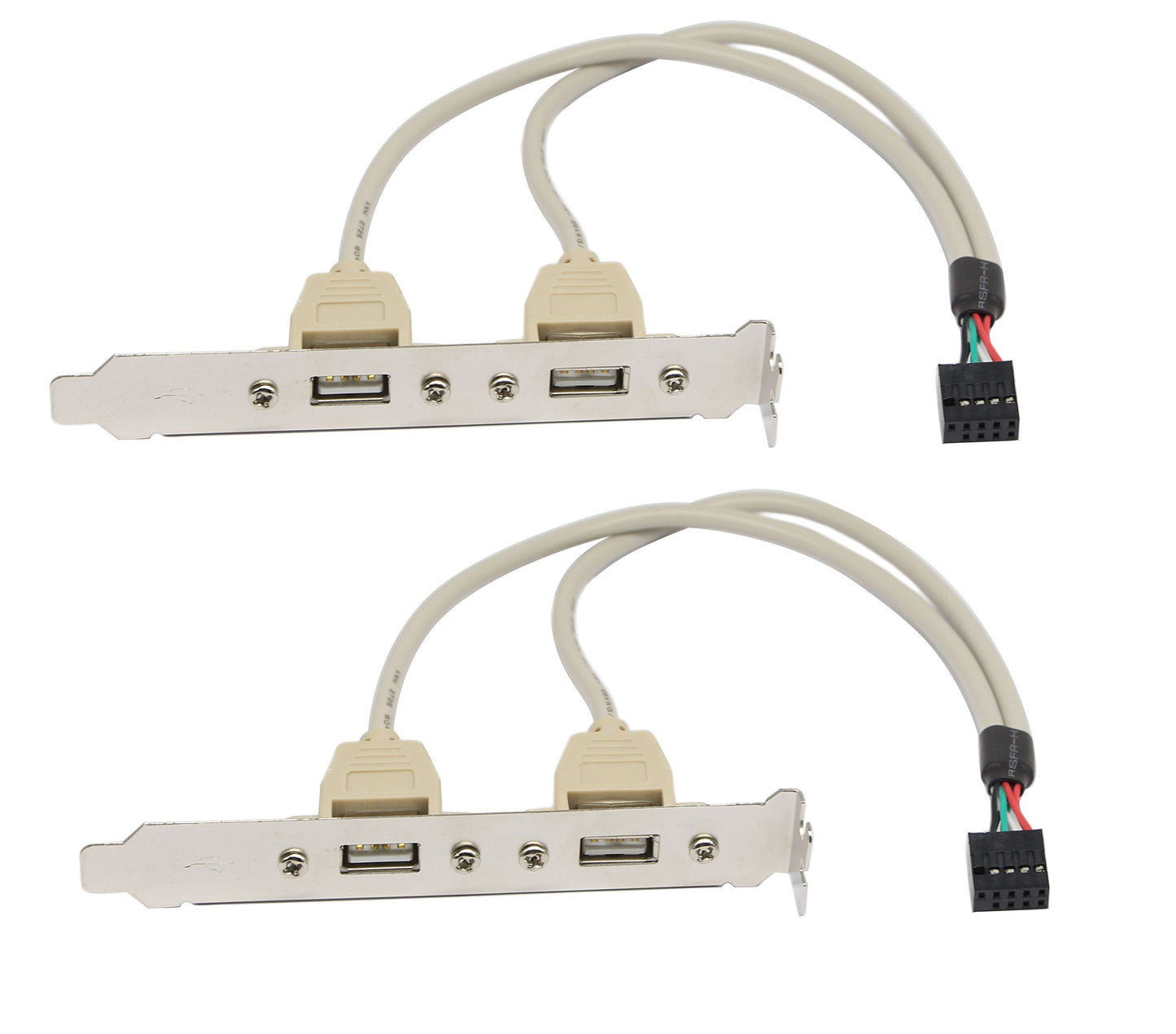 ?2-Pack Computer Cables & Connectors New 2 Port USB 2.0 Motherboard Rear Panel Expansion Bracket to IDC 9 Pin Motherboard USB Cable Host Adapter
