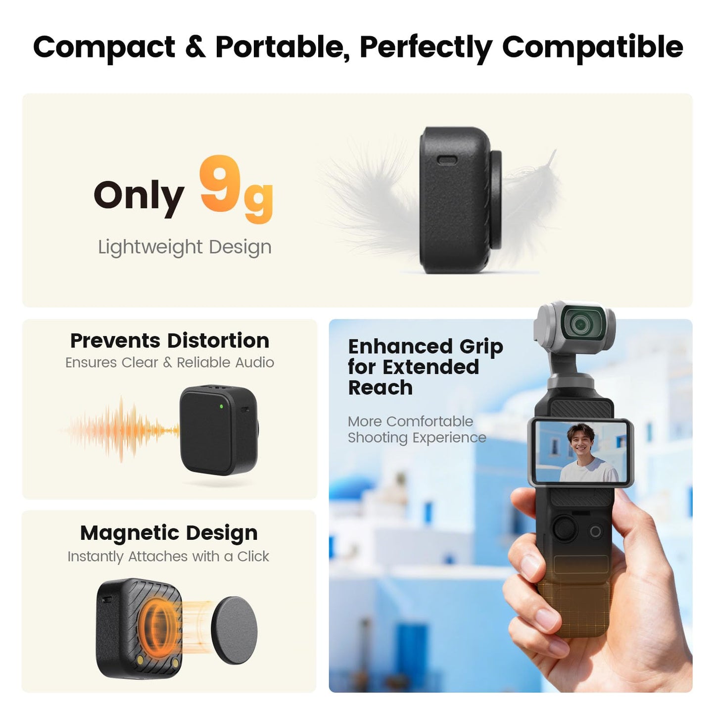 Wireless Lavalier Microphone Kit (2 TX + 1 RX + Charging Case) | 20H Battery Life, Magnetic Attachment, Compatible with Xtra Muse & DJI Osmo Pocket 3