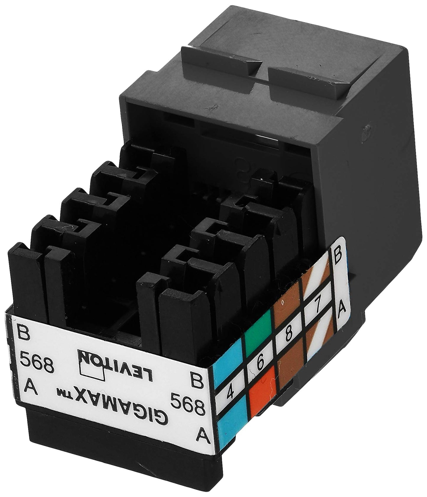 Leviton QuickPort Cat 5e 8-Wire T568A/B Wiring Connector, 5G108-AE5, Black