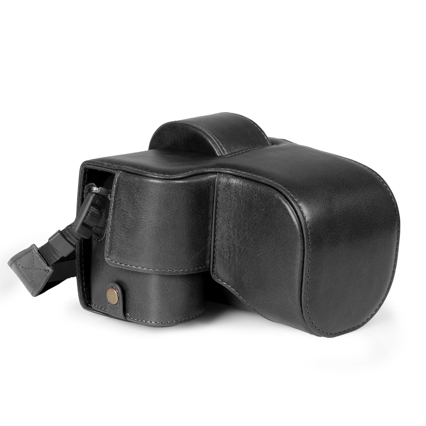 MegaGear Genuine Leather Camera Case for Fujifilm X-S20 (18-55mm) - Stylish and Protective Digital Photography Bag - Black