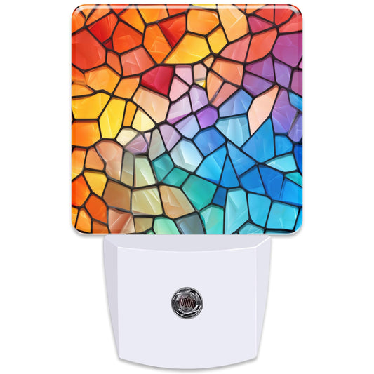 KXWQTRDD Multicolored Stained Glass Night Light Plug into Wall,Nightlights with Light Sensor Dusk to Dawn,Plug in Night Lights for Kids,Warm Lamps