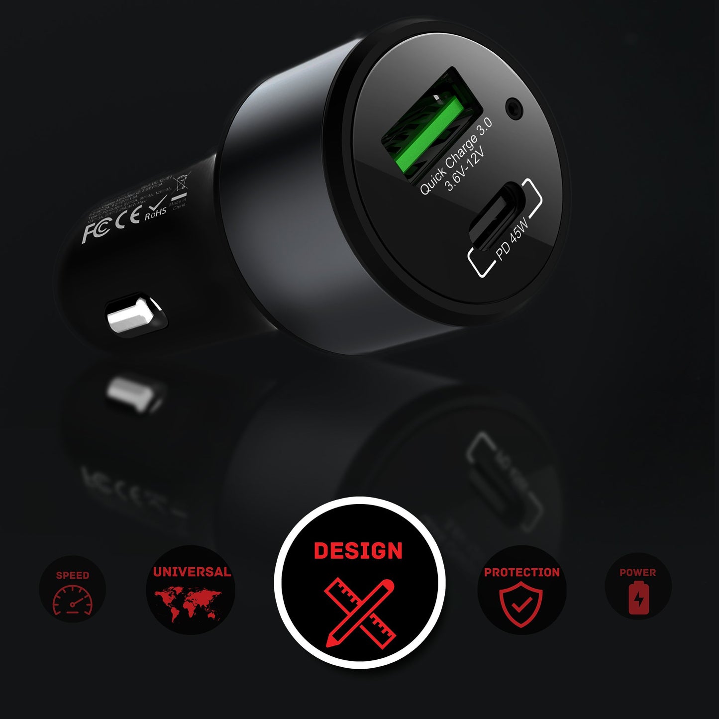 LinkOn 63W USB C Car Charger PPS&PD 3.0(45W) + QC 3.0(18W) Dual Port - Fast Car Charger Compatible with Laptop, Phone & Tablet - MacBook, Dell XPS, HP