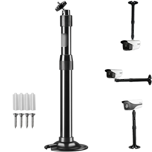 Coolotic Adjustable Telescopic CCTV Camera Mount Bracket - Wall & Ceiling Compatible for Surveillance Bullet Cameras, IP Cameras & More