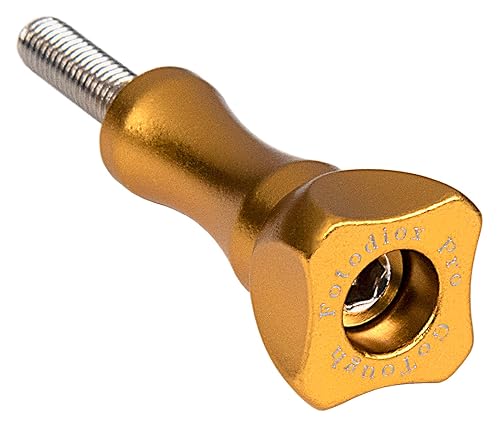 Fotodiox GoTough 35mm Gold Metal Thumbscrew Compatible with GoPro HERO3, HERO3+, HERO4, HERO5, HERO6, HERO7 2-Prong Mounting System Pro