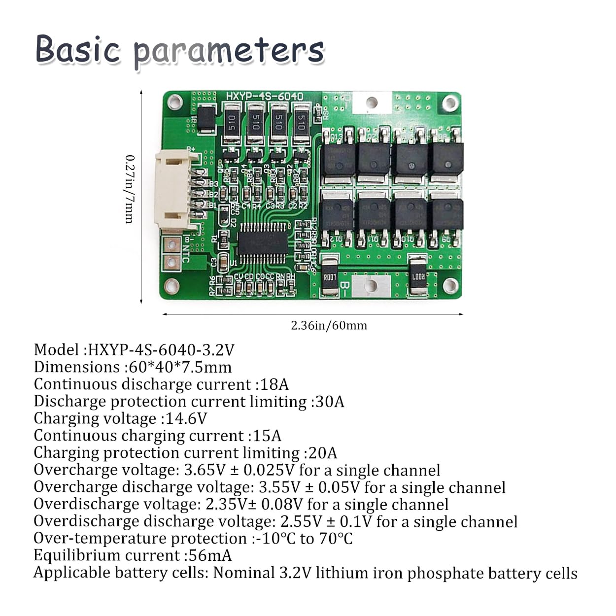 WSDMAVIS 1 Pcs Lifepo4 Battery Protection Board 4S 20A 12.8V 32650 LiFePo4 Battery BMS Protection PCB Board with Balance Overcharge Over Discharge…